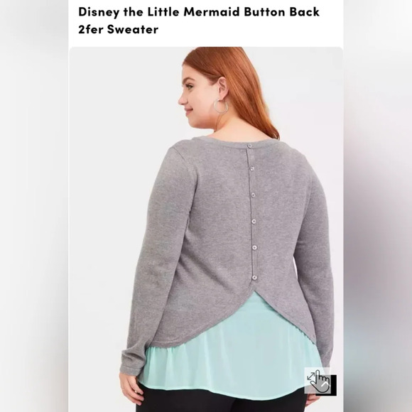 Disney Gray Long Sleeve Top with Mint Ruffle - Picture 4 of 8